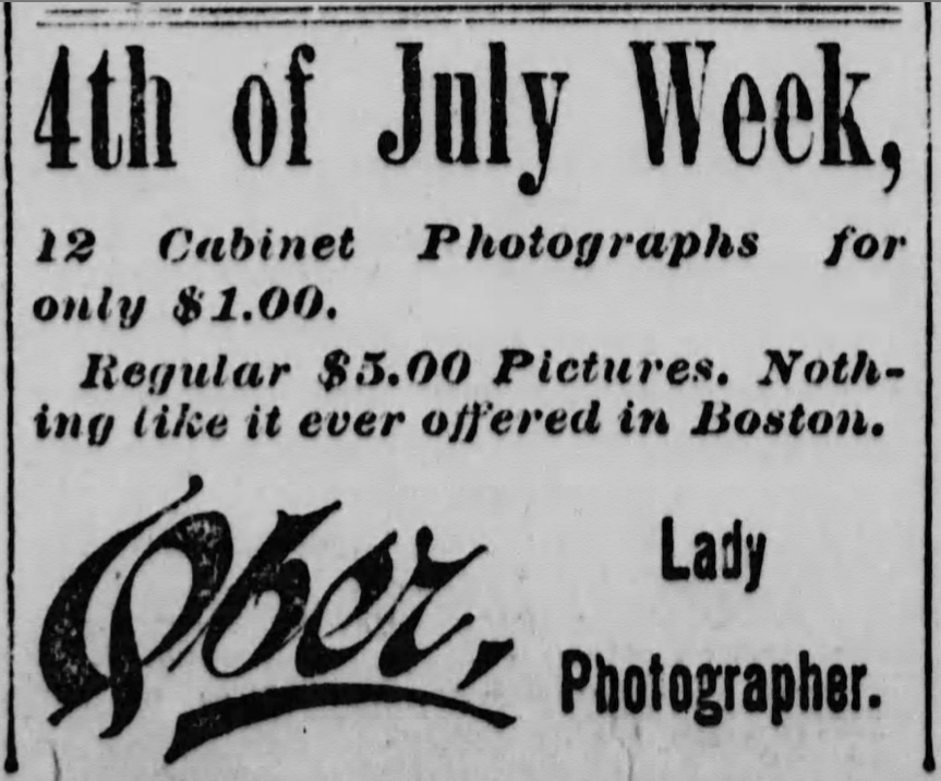 Ad for Ober, lady photographer