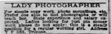 Wanted Lady photographer working girl